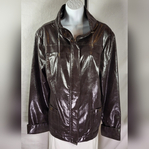 Chico's Jackets & Blazers - ZENERGY by CHICO'S Dark Brown Smooth Reptile Jacket - Size 3 or Size XL